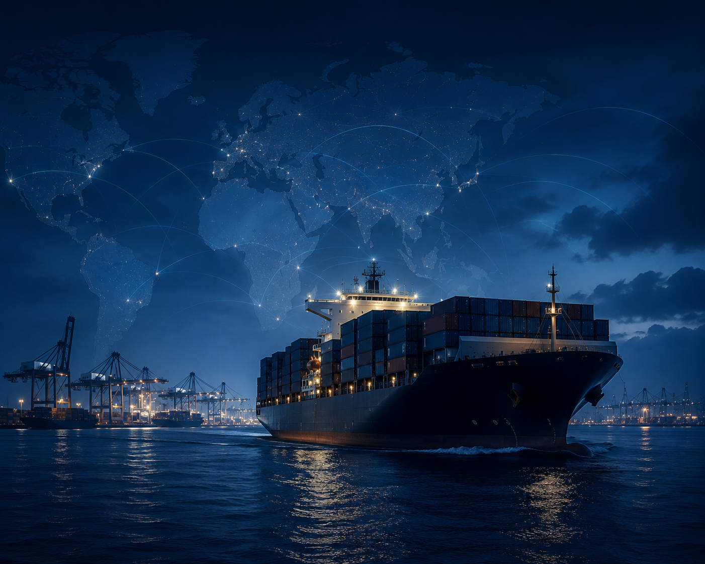 Commercial vessel supported through MELUSEA worldwide supply coordination